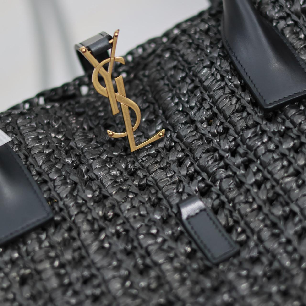 Saint Laurent Panier Raffia Tote Bag  29-21-9cm - 