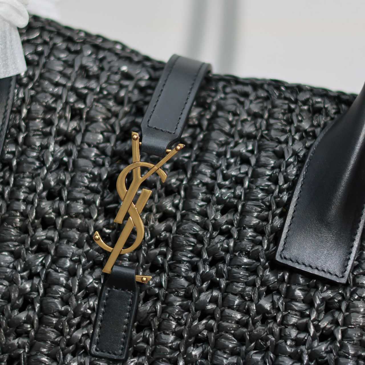 Saint Laurent Panier Raffia Tote Bag  29-21-9cm - 