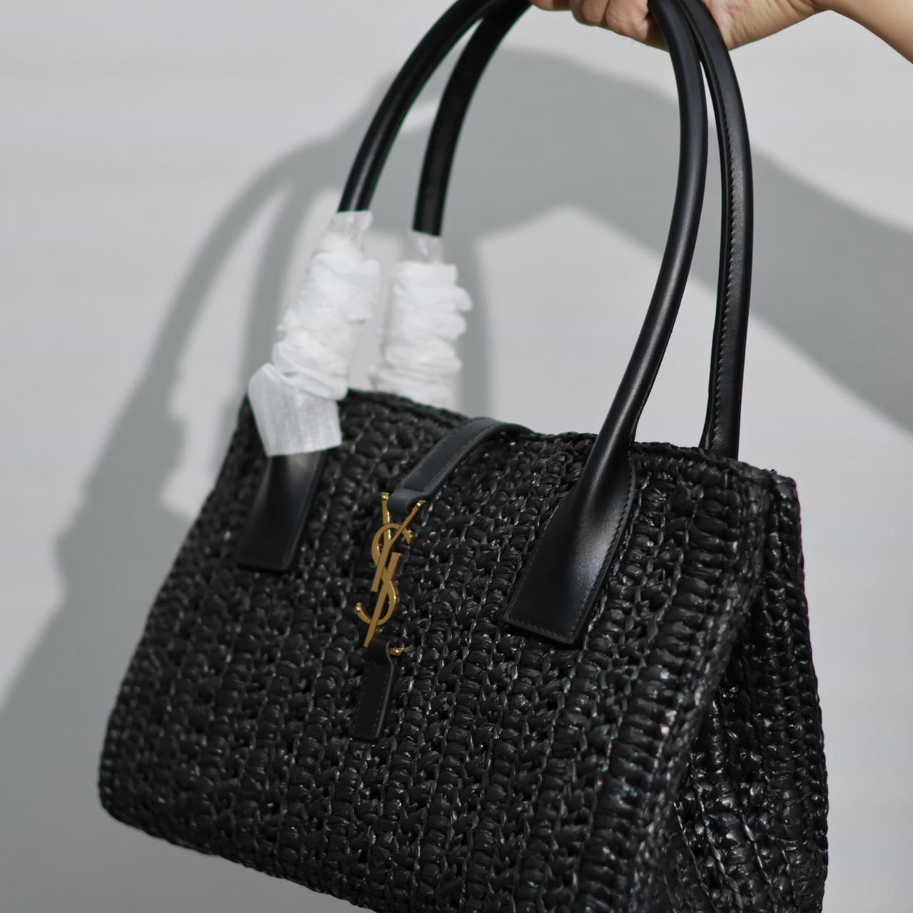 Saint Laurent Panier Raffia Tote Bag  29-21-9cm - 
