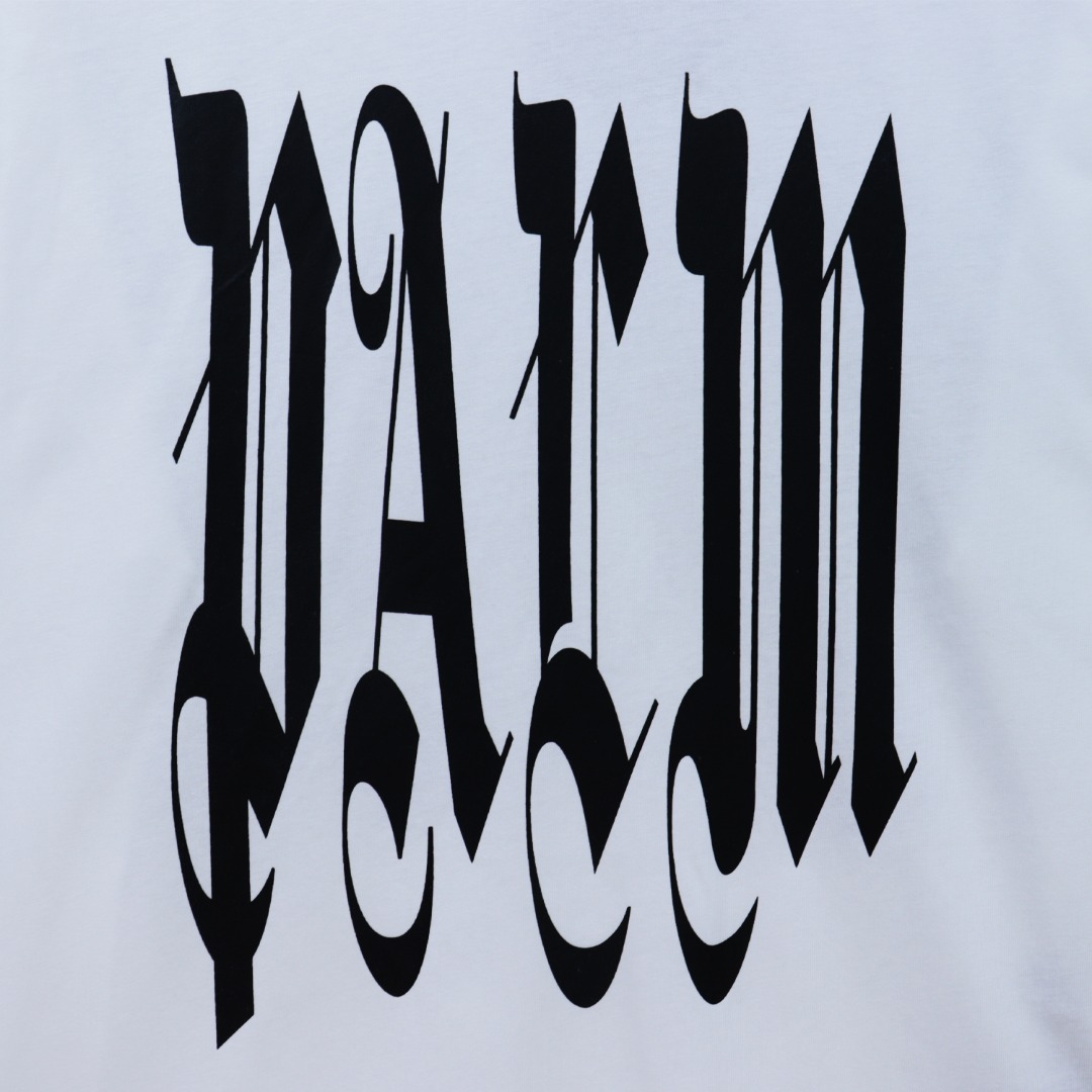 Palm Angels Gothic Logo Over T-Shirt White - 