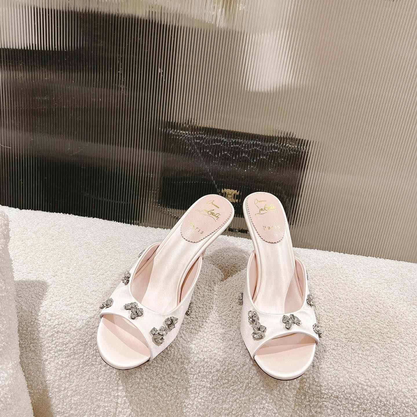 Christian Louboutin Degraqueen 85mm Satin Mules - 