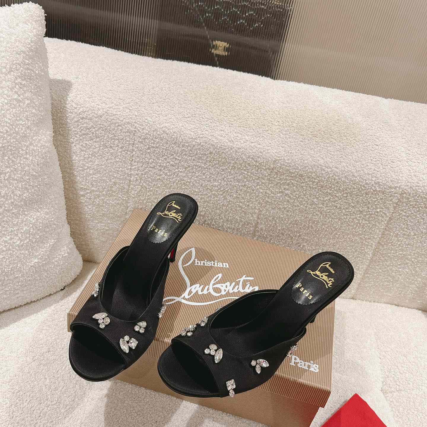 Christian Louboutin Degraqueen 85mm Satin Mules - 