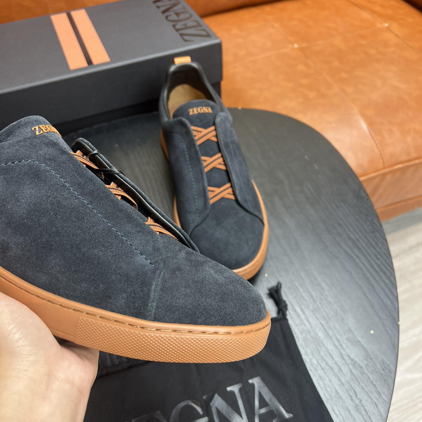 Zegna Black Suede Triple Stitch™ Sneakers - 