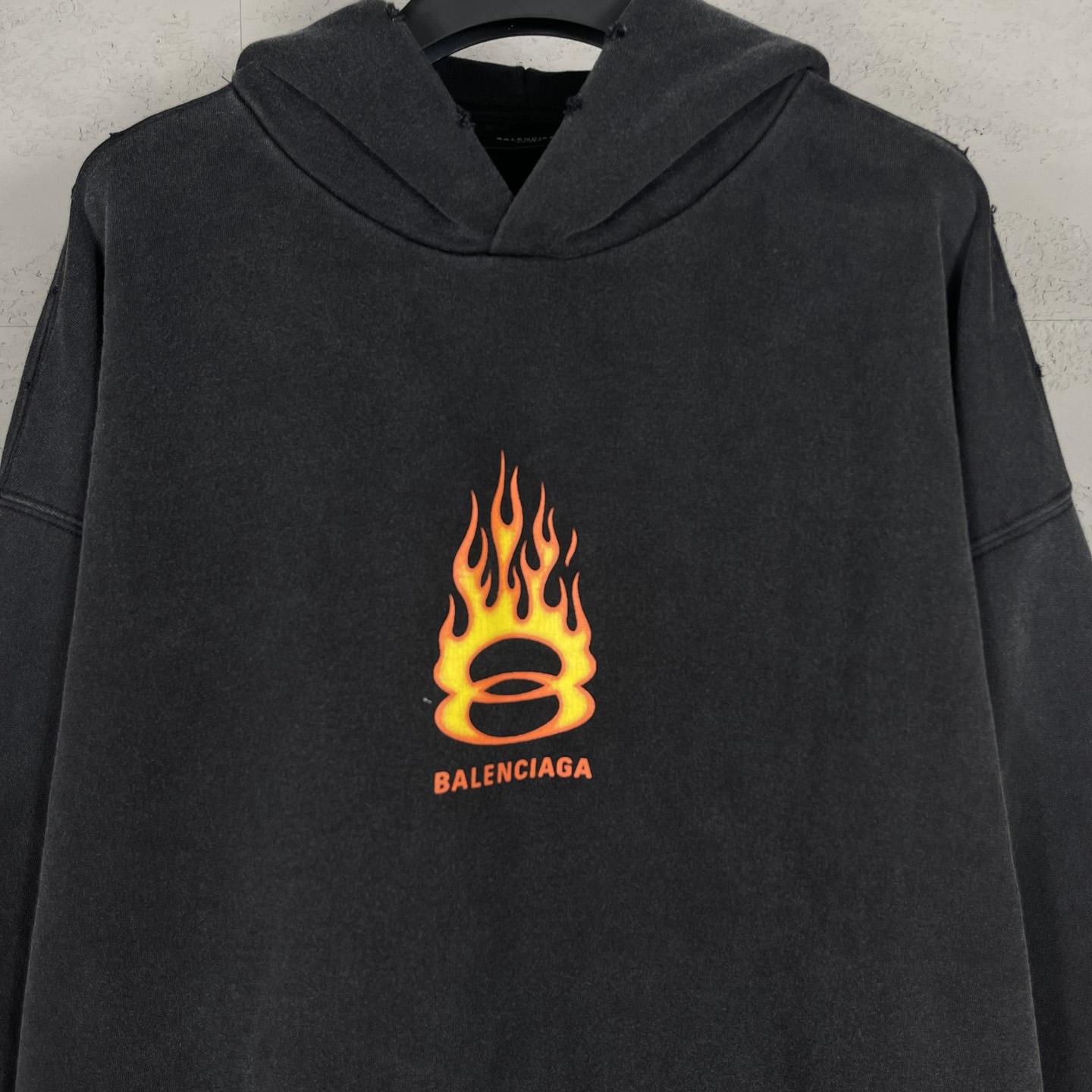 Balenciaga Oversized Flame Hoody - 