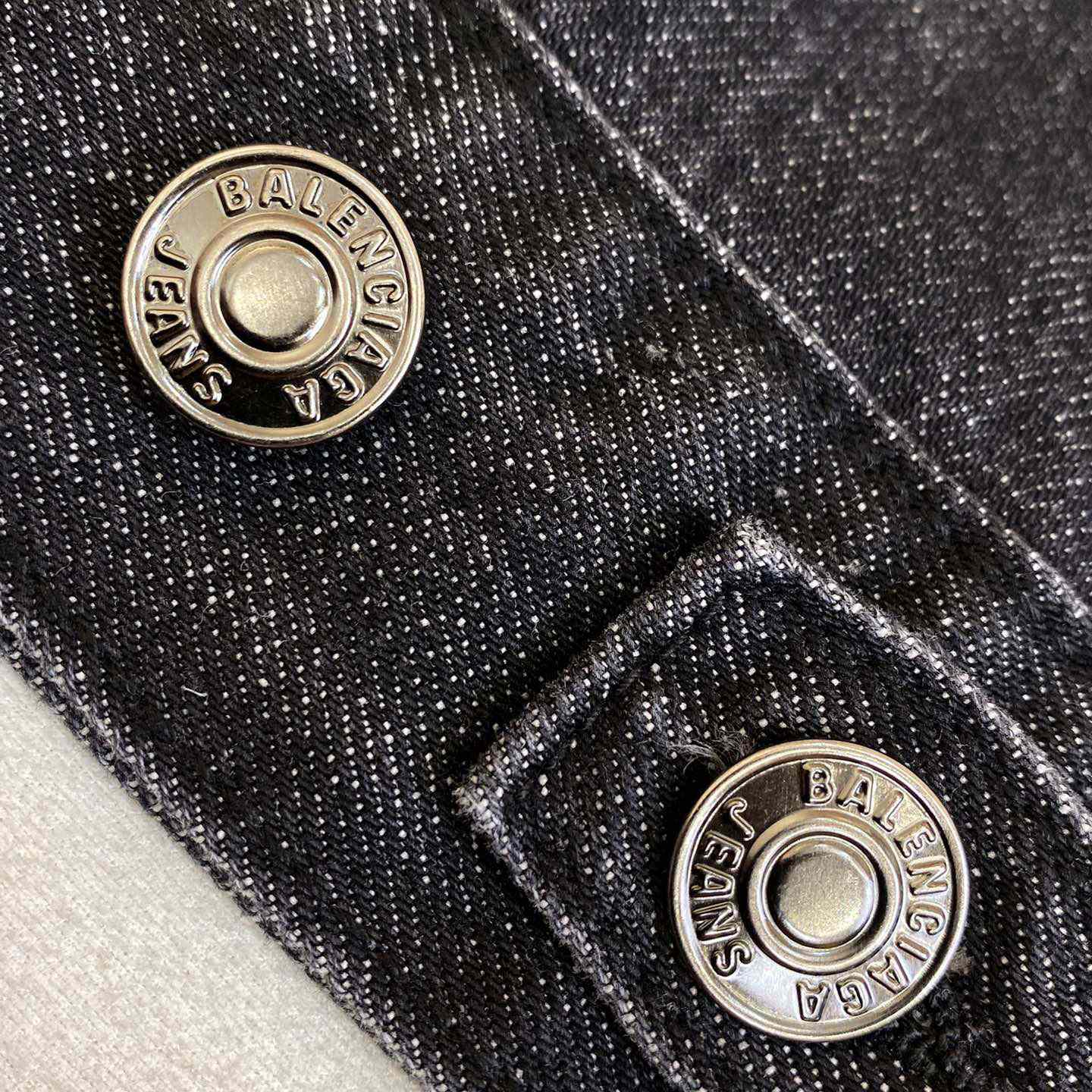 Balenciaga Logo Rhinestone Embellished Denim Jacket - 