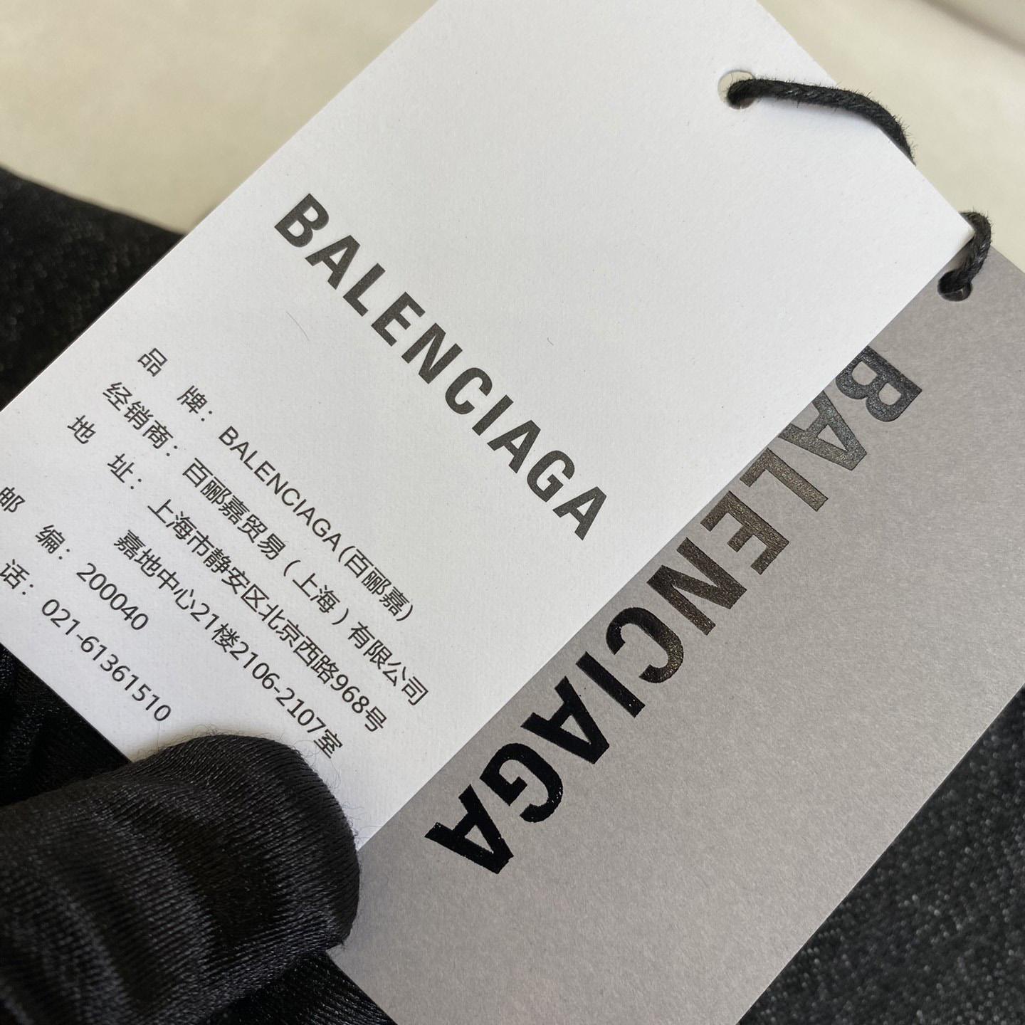 Balenciaga Logo Rhinestone Embellished Denim Jacket - 