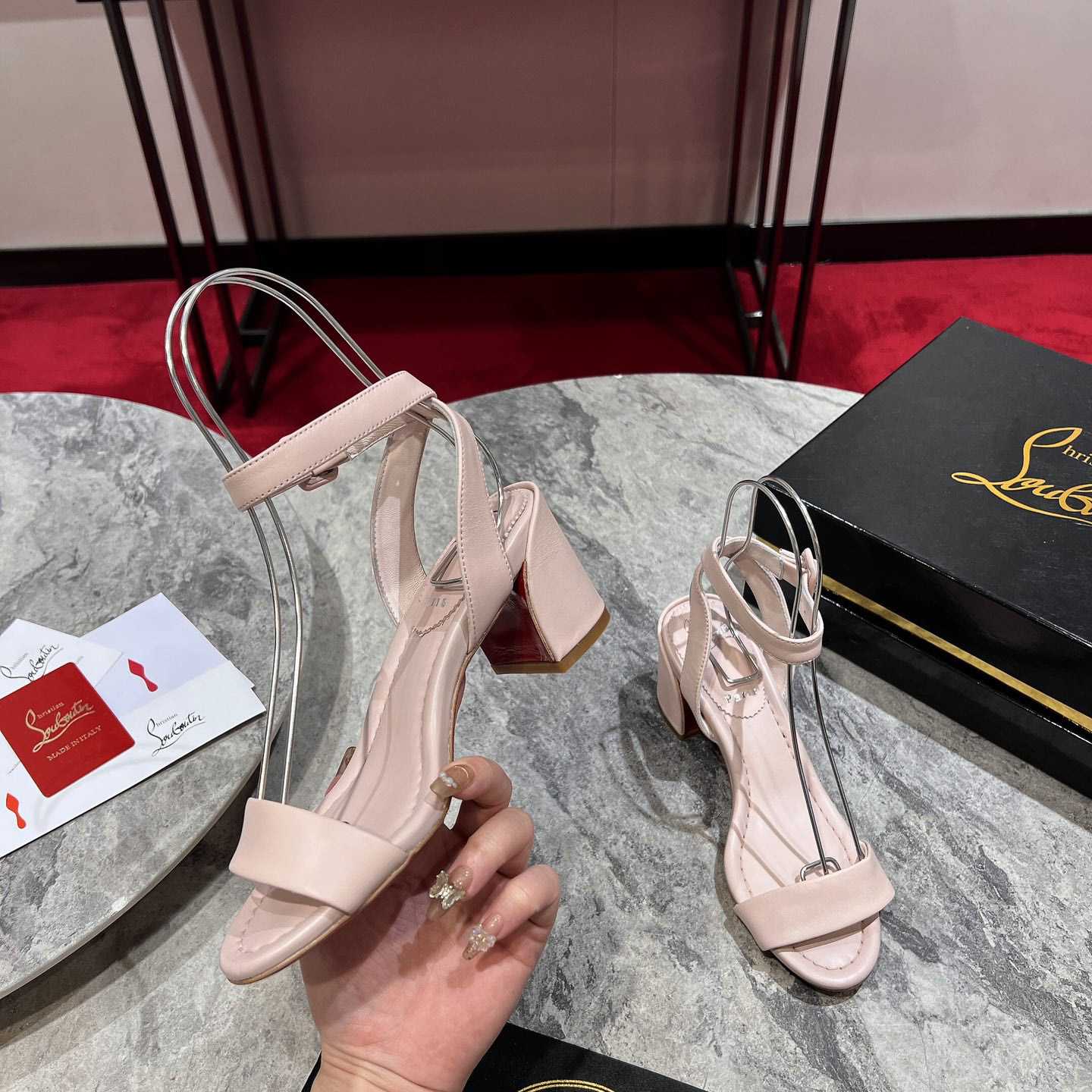 Christian Louboutin  Pink Lin Miss Sabina 55 Sandals - 