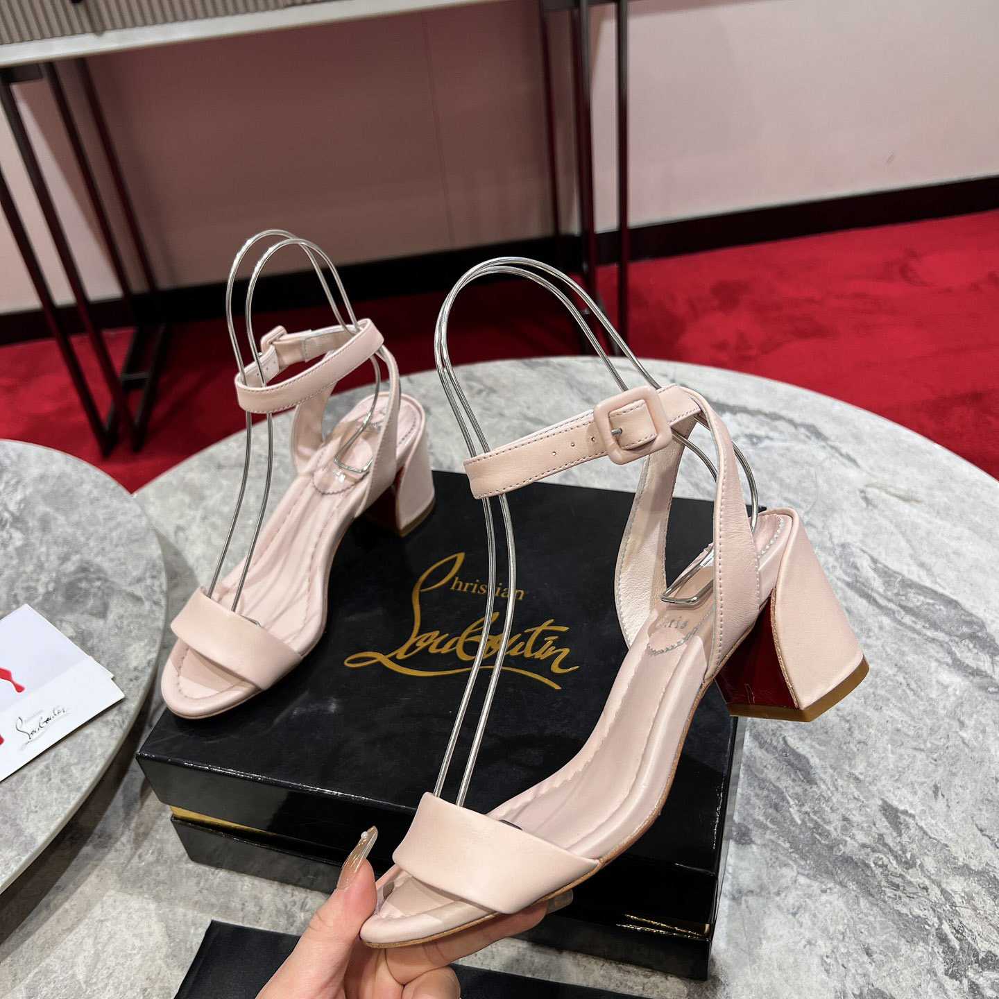 Christian Louboutin  Pink Lin Miss Sabina 55 Sandals - 