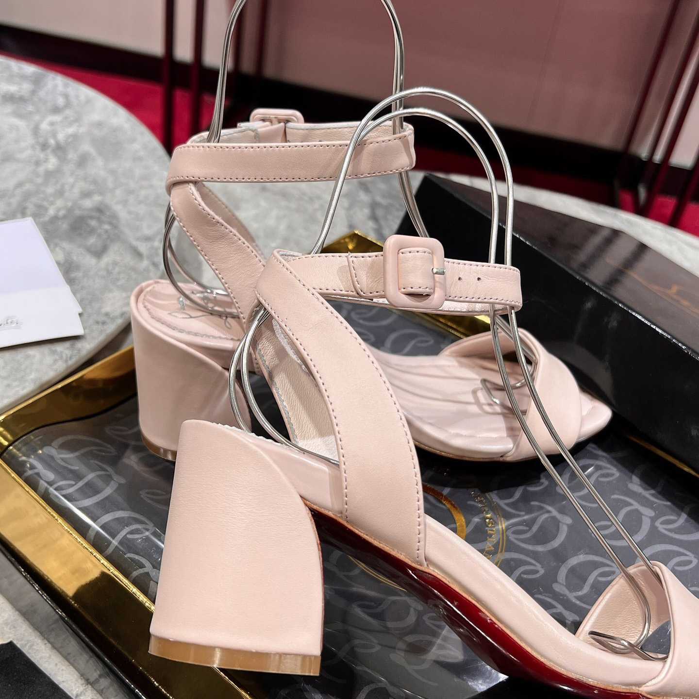 Christian Louboutin  Pink Lin Miss Sabina 55 Sandals - 