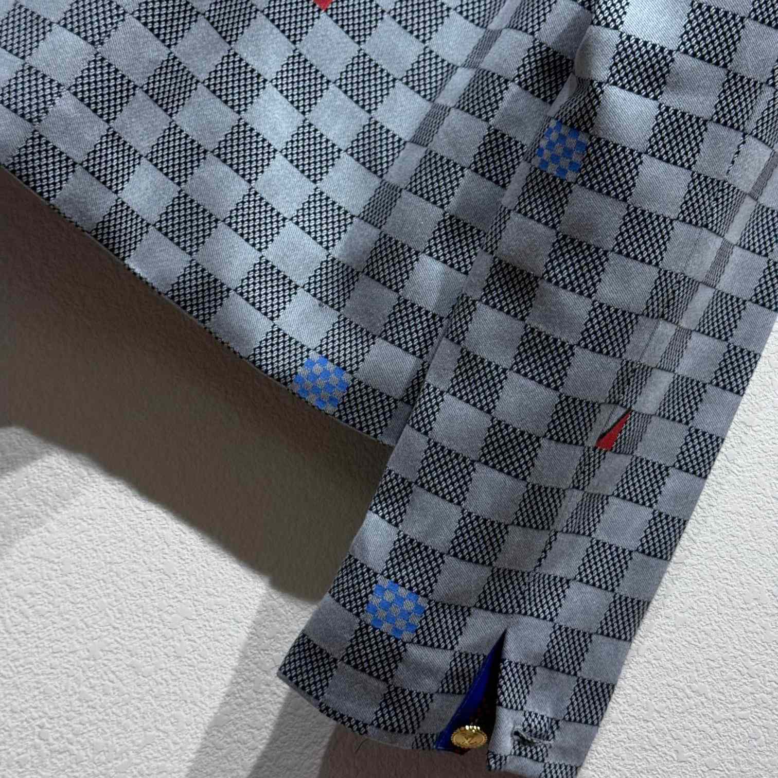 Louis Vuitton Damier Open Collar Cotton Overshirt   1AFVN2 - 