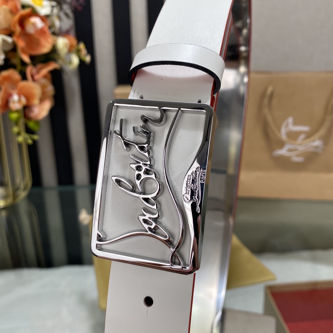 Christian Louboutin Logo Leather Belt  - 