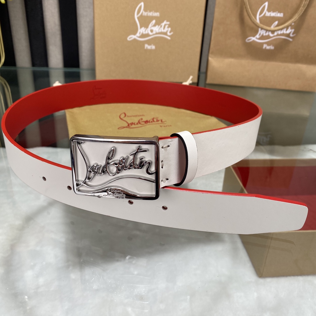 Christian Louboutin Logo Leather Belt  - 