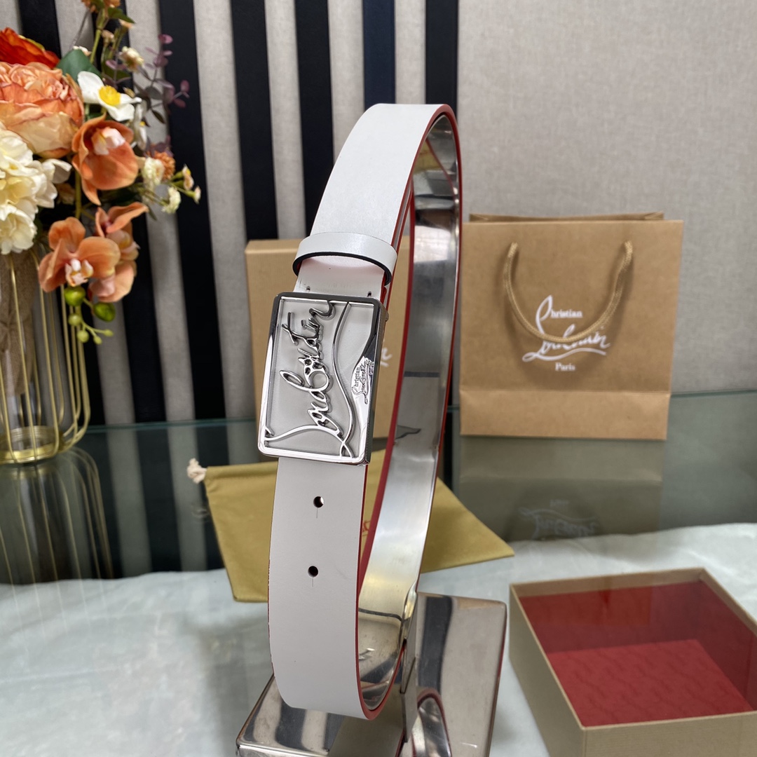 Christian Louboutin Logo Leather Belt  - 