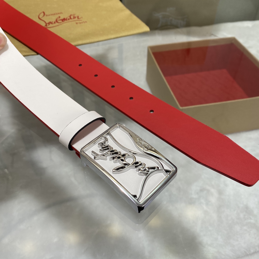 Christian Louboutin Logo Leather Belt  - 