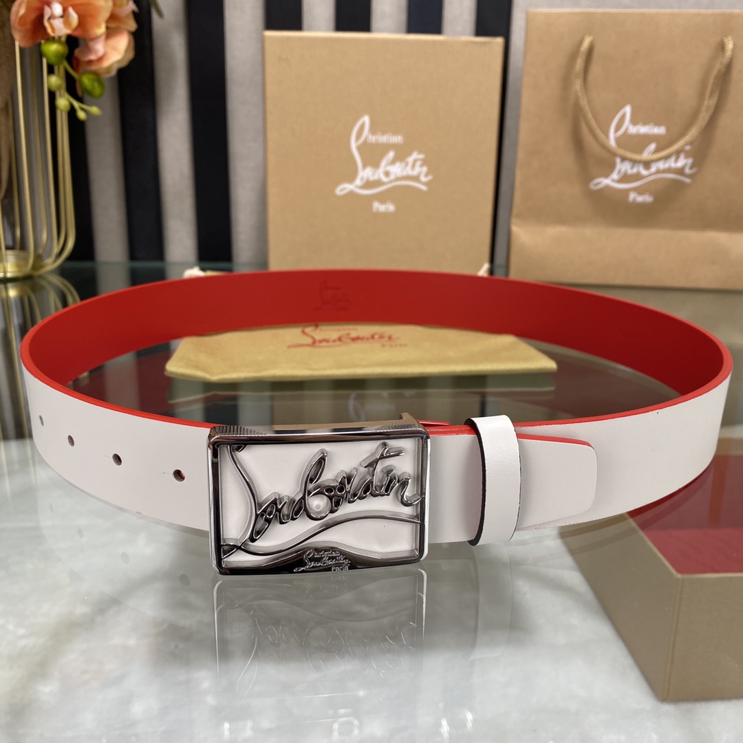 Christian Louboutin Logo Leather Belt  - 