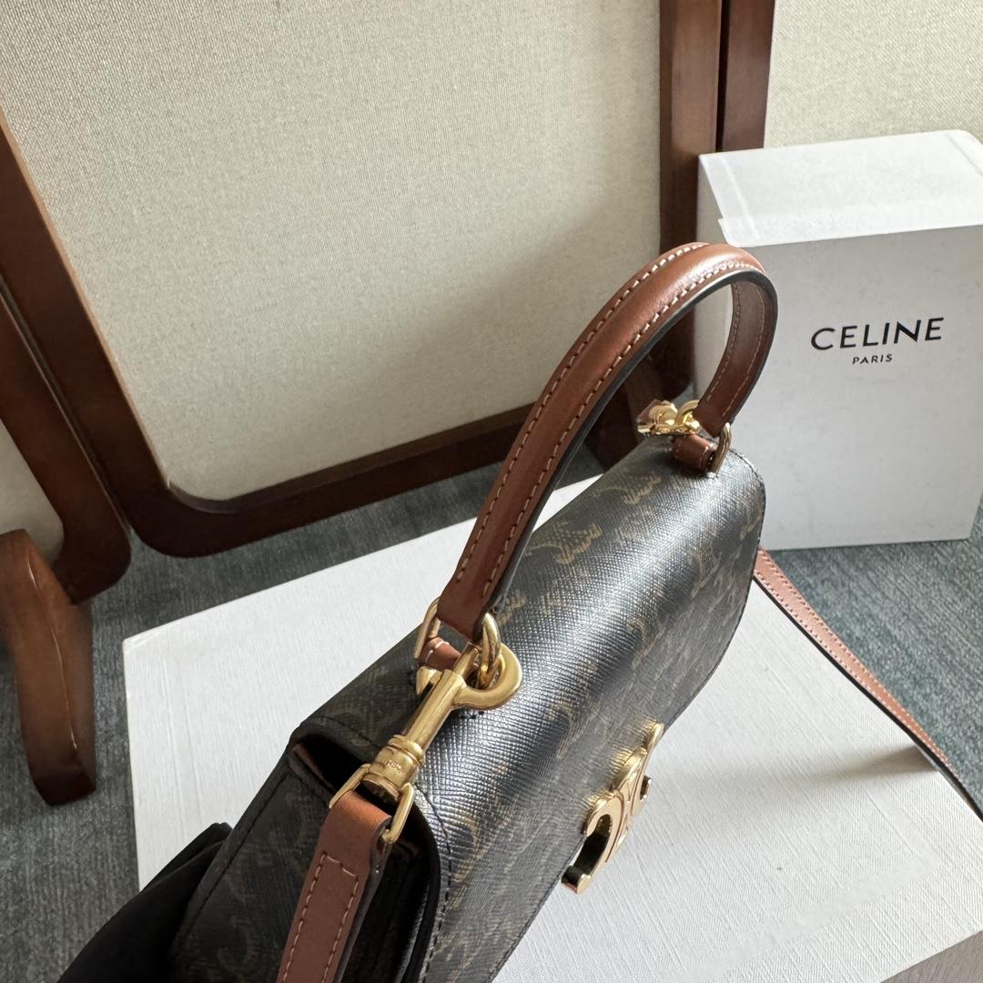 Celine Teen Celine Lola In Triomphe Canvas And Clafskin  - 
