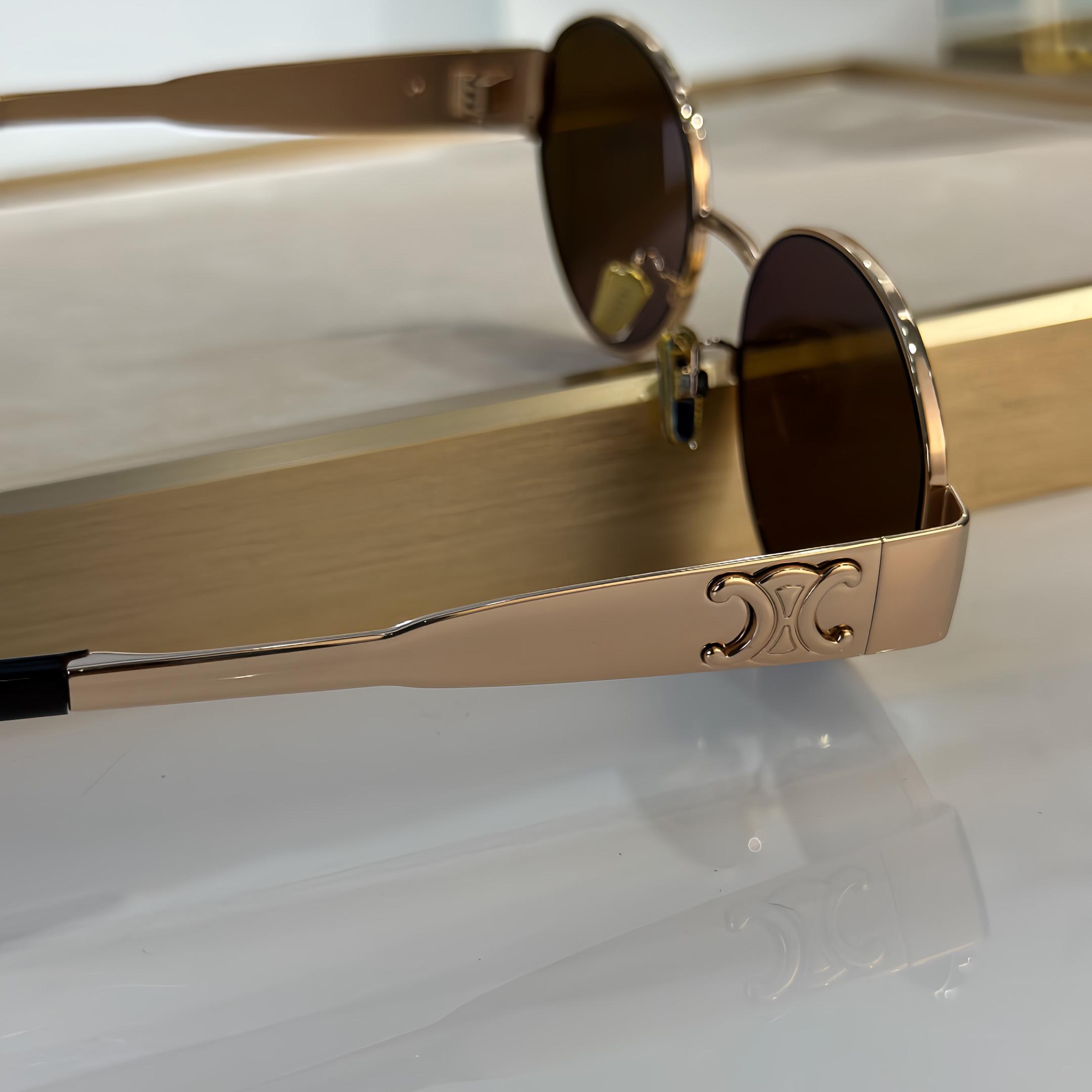Celine Triomphe Metal 01 Sunglasses In Metal - 