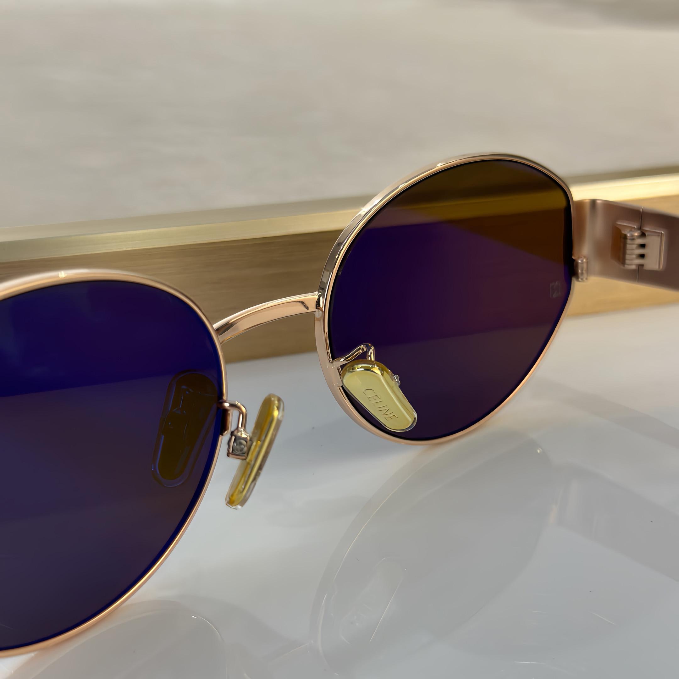 Celine Triomphe Metal 01 Sunglasses In Metal - 