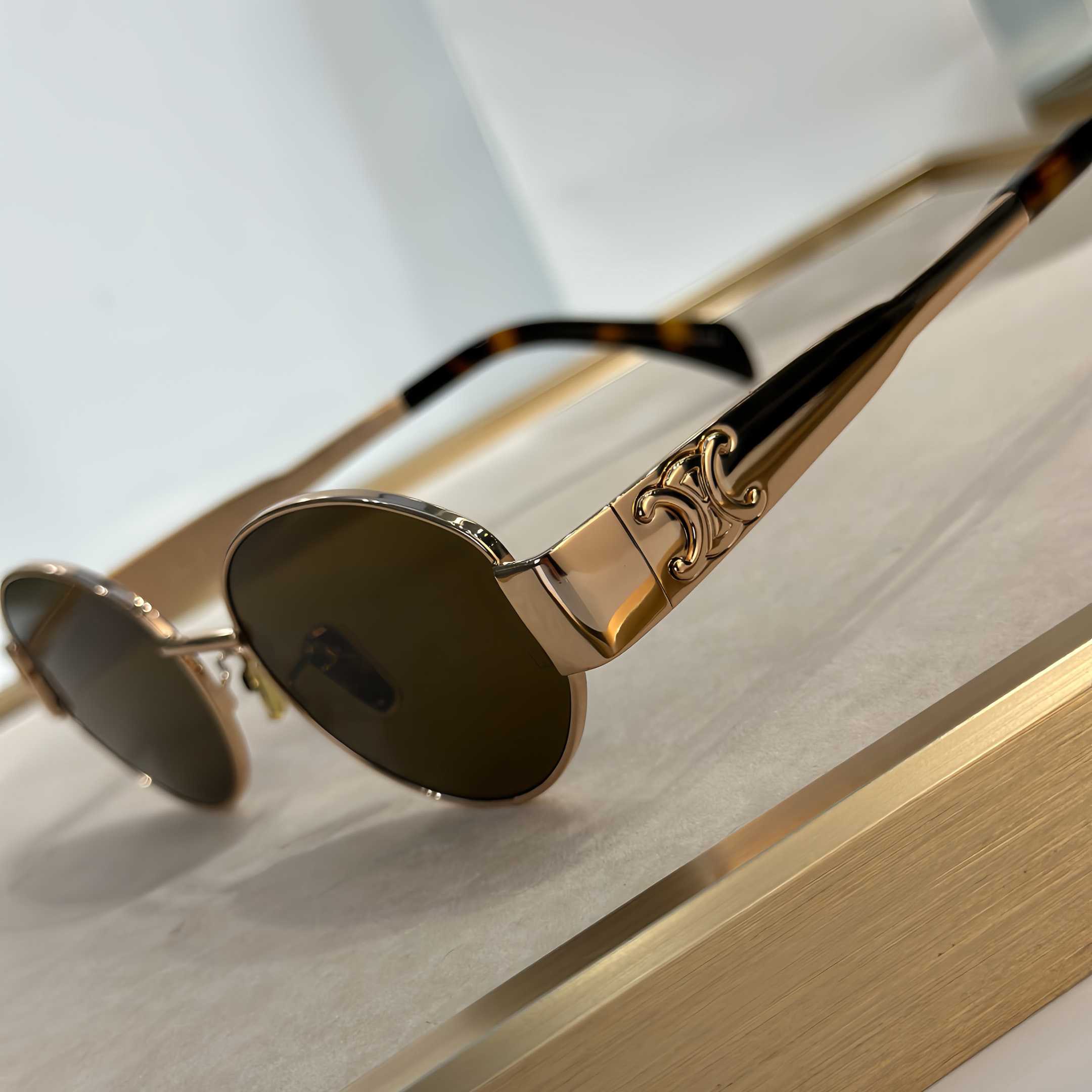 Celine Triomphe Metal 01 Sunglasses In Metal - 