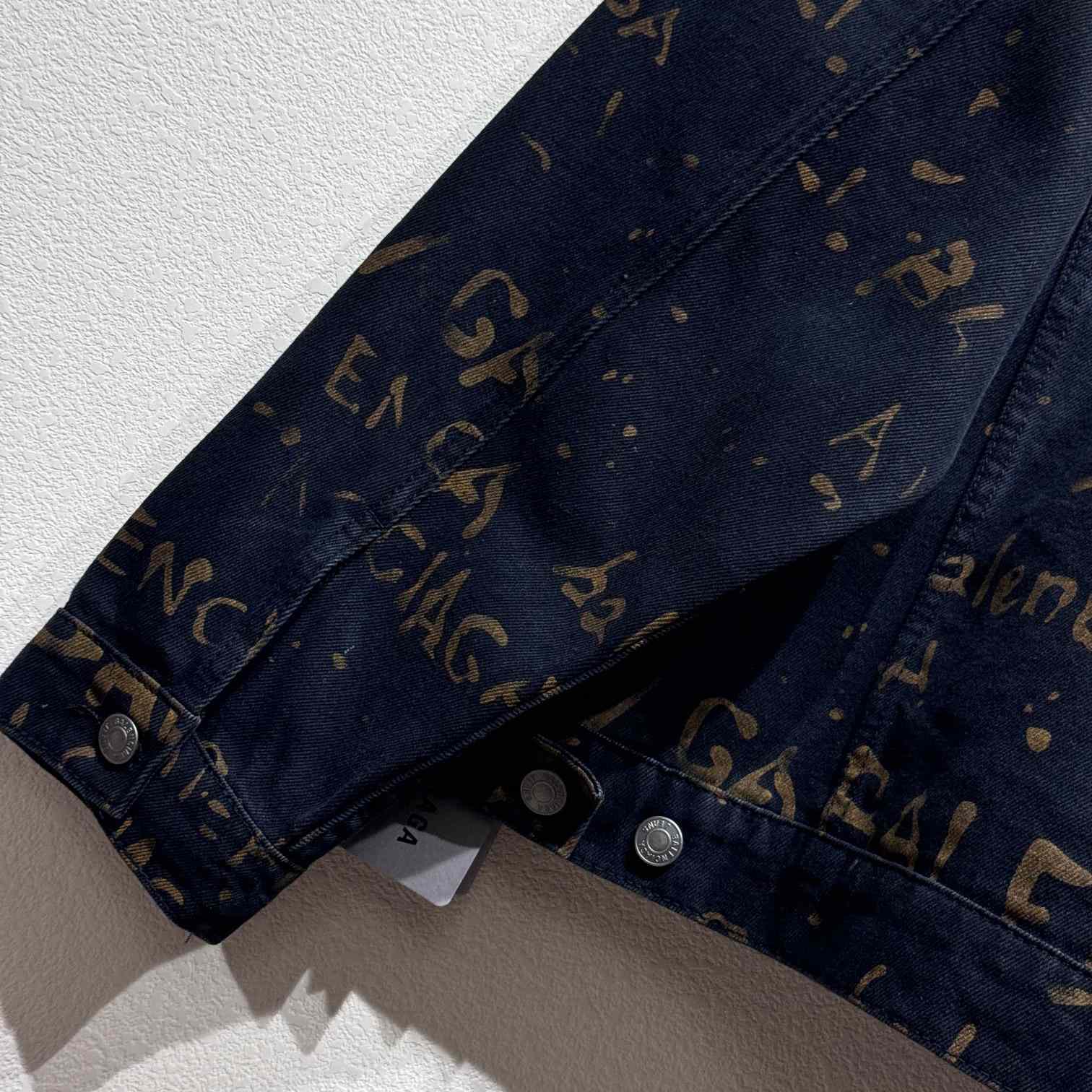 Balenciaga Bleachy Allover Denim Jacket - 