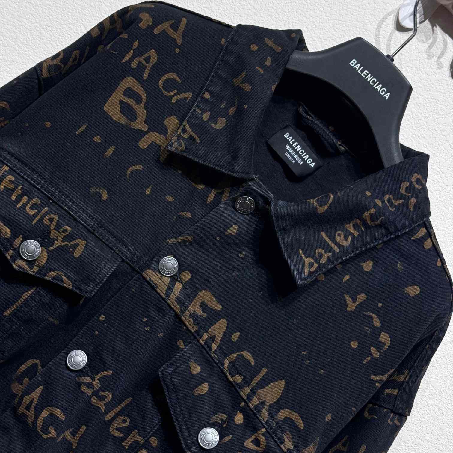 Balenciaga Bleachy Allover Denim Jacket - 