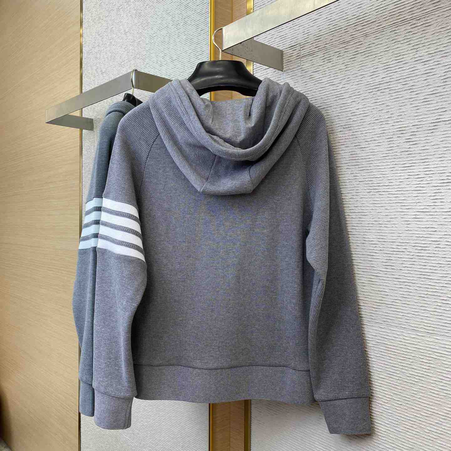 Thom Browne 4-Bar Zip-Up Cashmere Hoodie - 