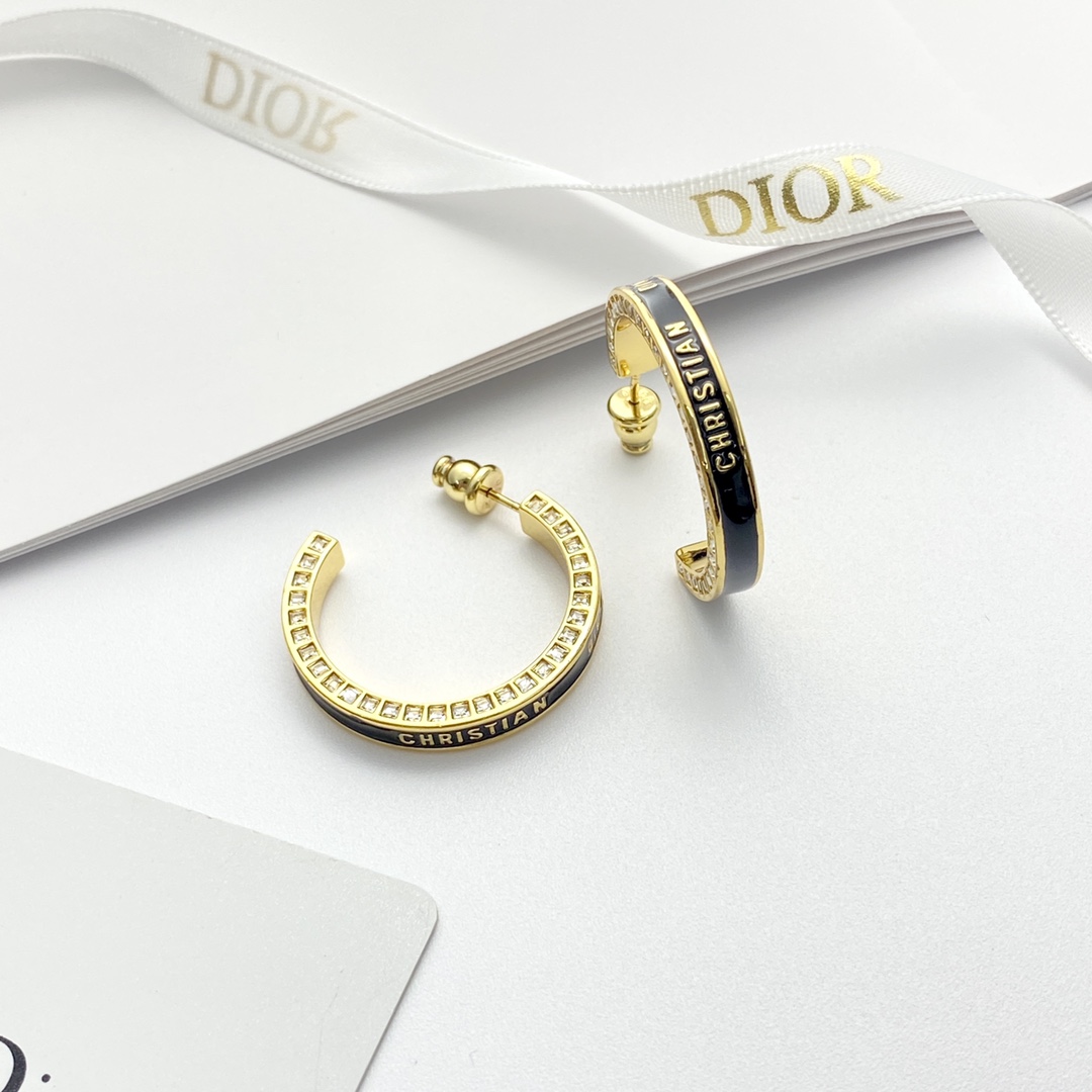Dior Small Dior Night Code Hoop Earrings - 