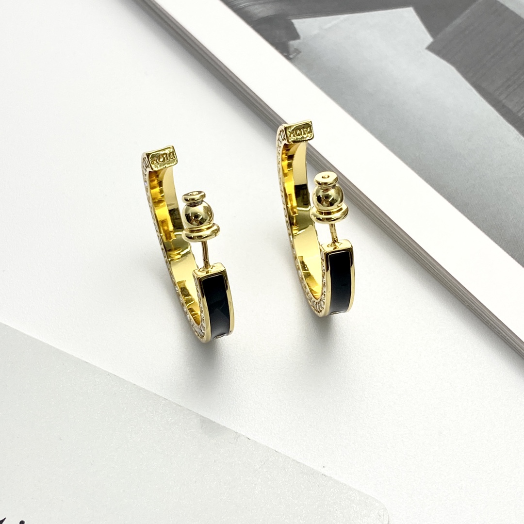 Dior Small Dior Night Code Hoop Earrings - 