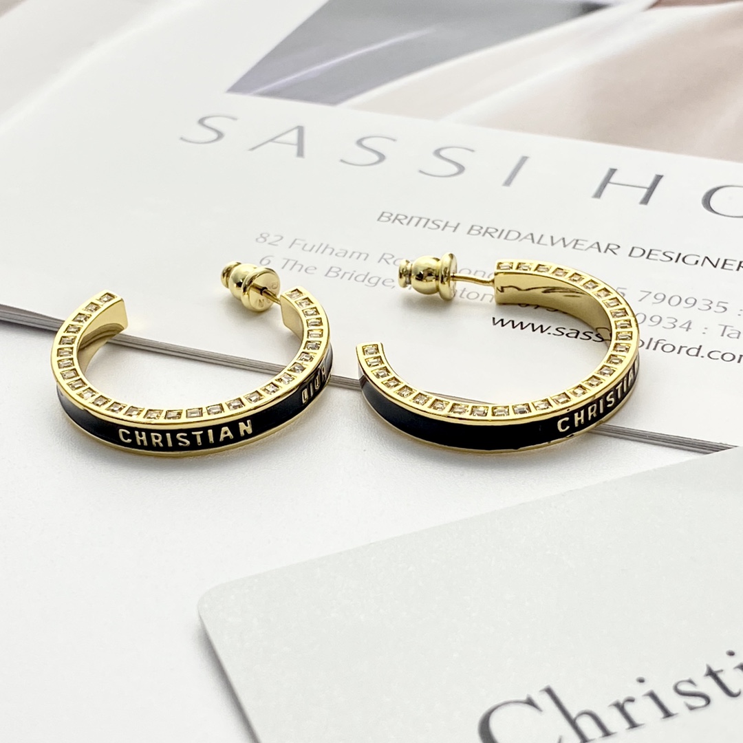 Dior Small Dior Night Code Hoop Earrings - 
