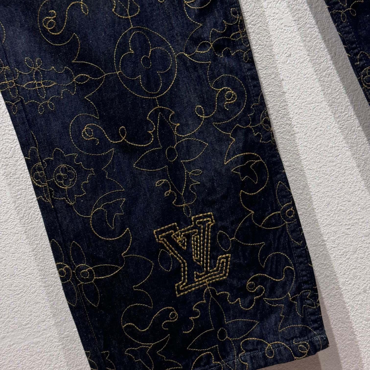 Louis Vuitton Embroidered Denim Pants    - 