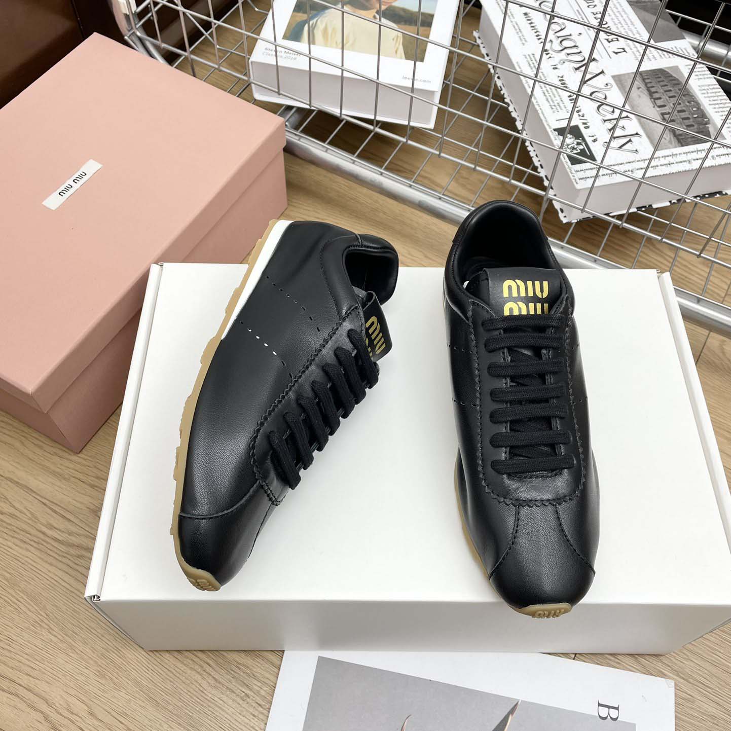Miu Miu Plume Nappa Leather Sneakers - 