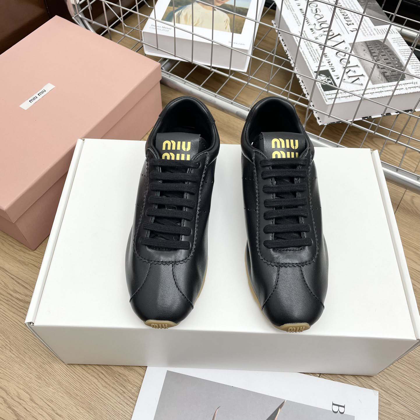 Miu Miu Plume Nappa Leather Sneakers - 