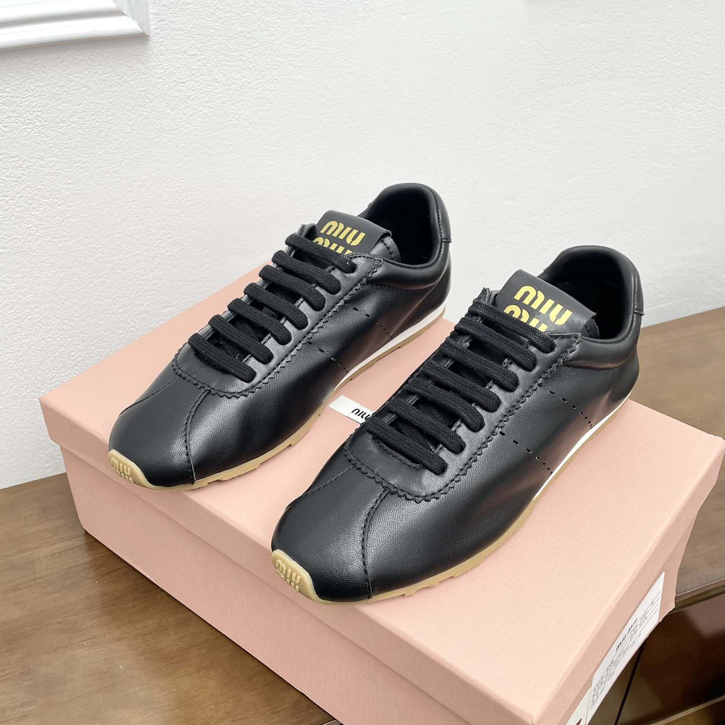 Miu Miu Plume Nappa Leather Sneakers - 