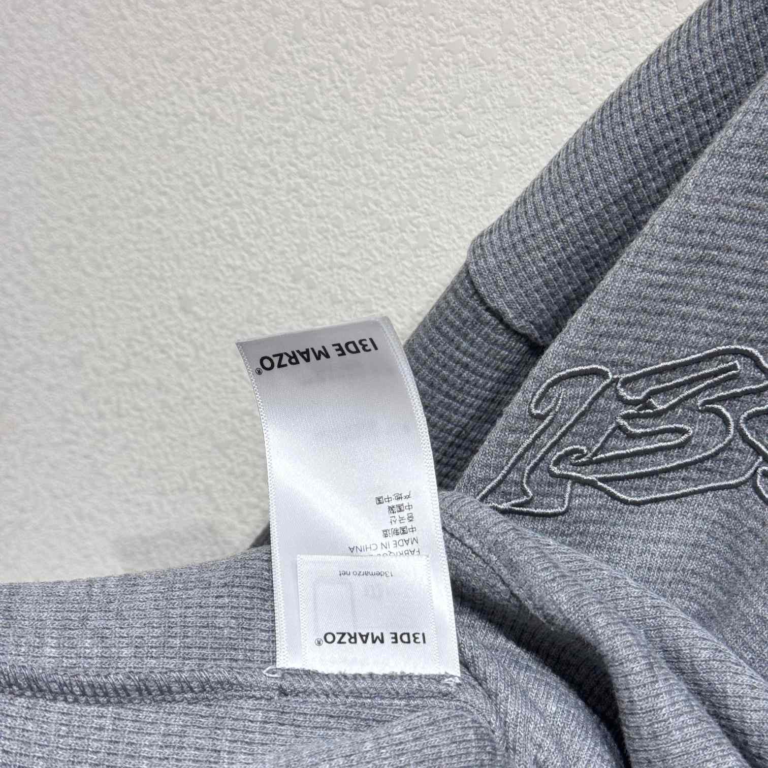 13DE MARZO 2408 Doozoo Waffle Check Hoodie Grey - 
