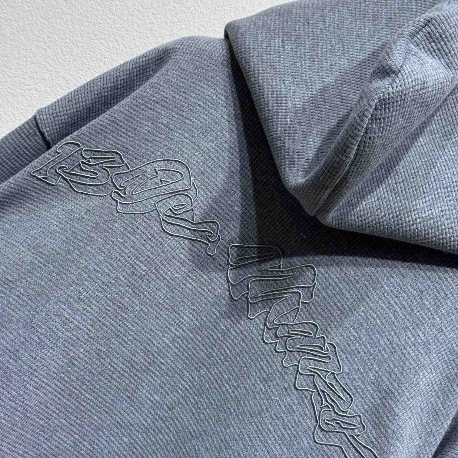13DE MARZO 2408 Doozoo Waffle Check Hoodie Grey - 
