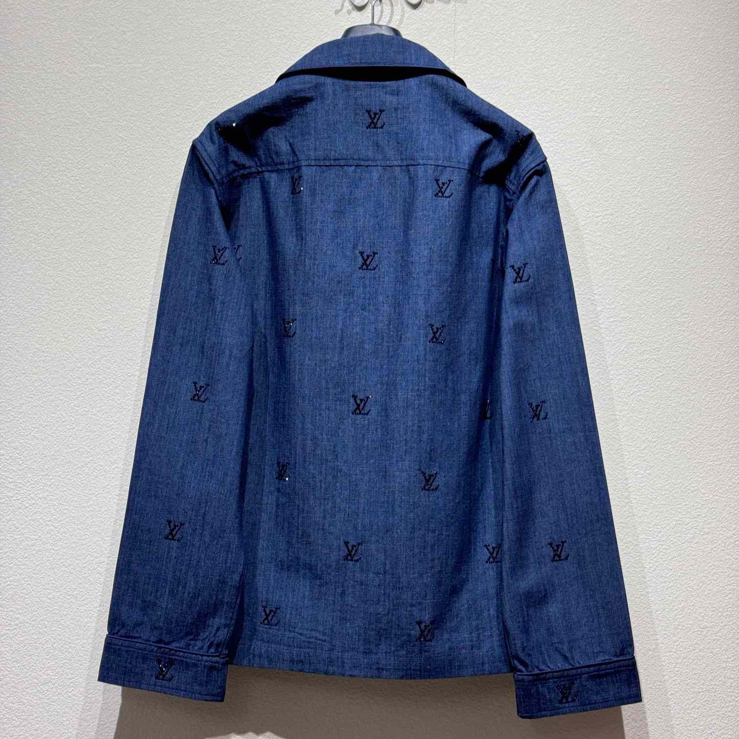 Louis Vuitton LV Blason Embellished Denim Pajama Shirt   1AGJMI - 