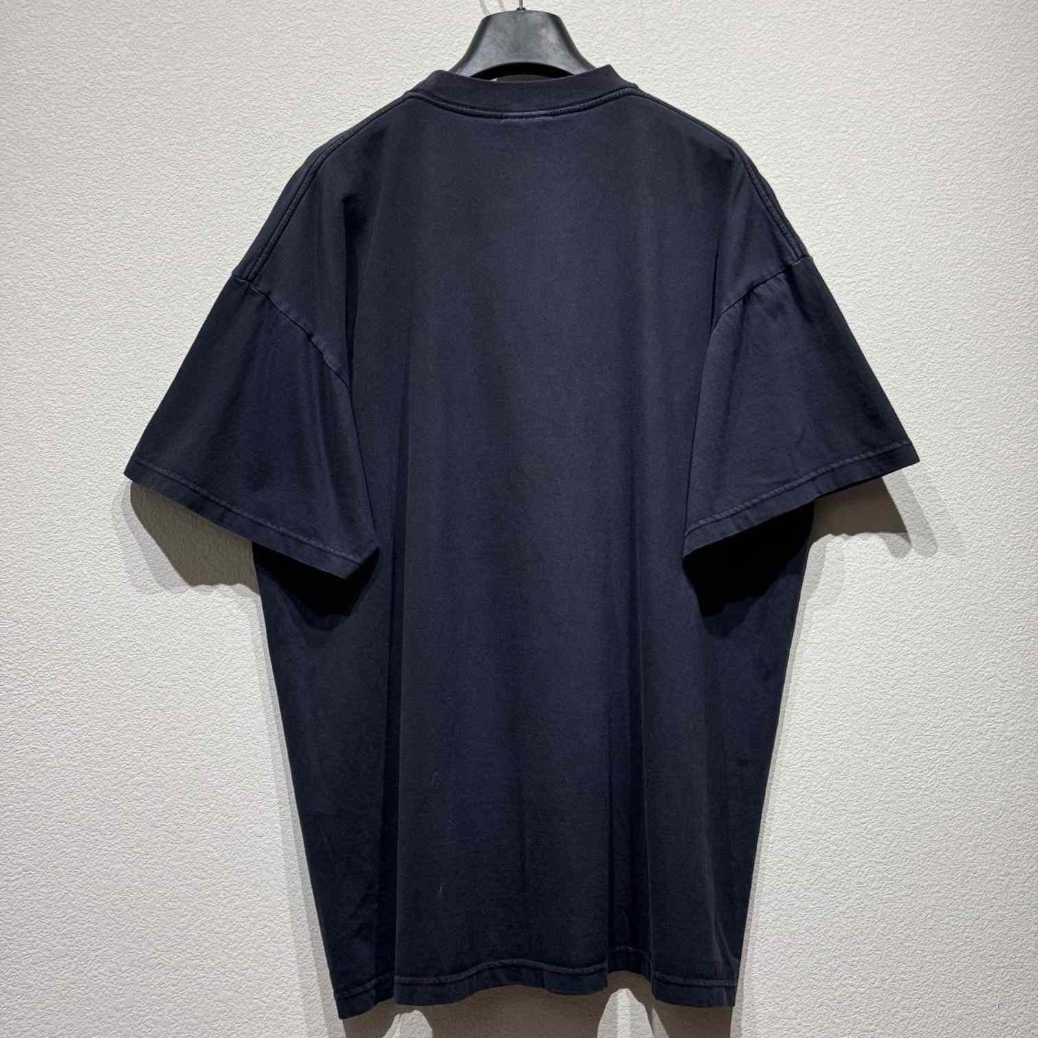 Balenciaga Getaria T-Shirt Oversize Fit In Washed Black Tubular Jersey - 