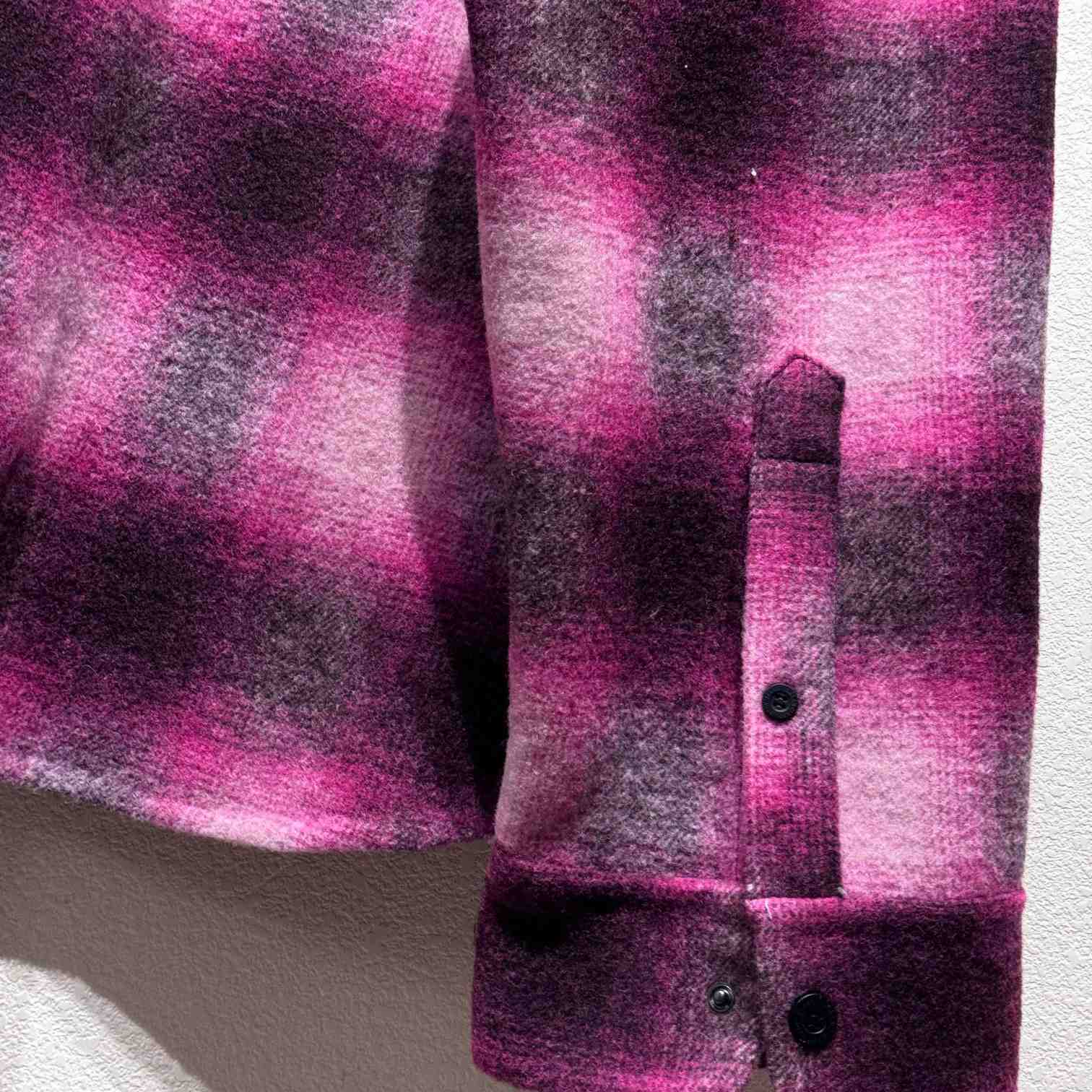 Balenciaga Padded Shirt In Pink And Black Check Flannel - 
