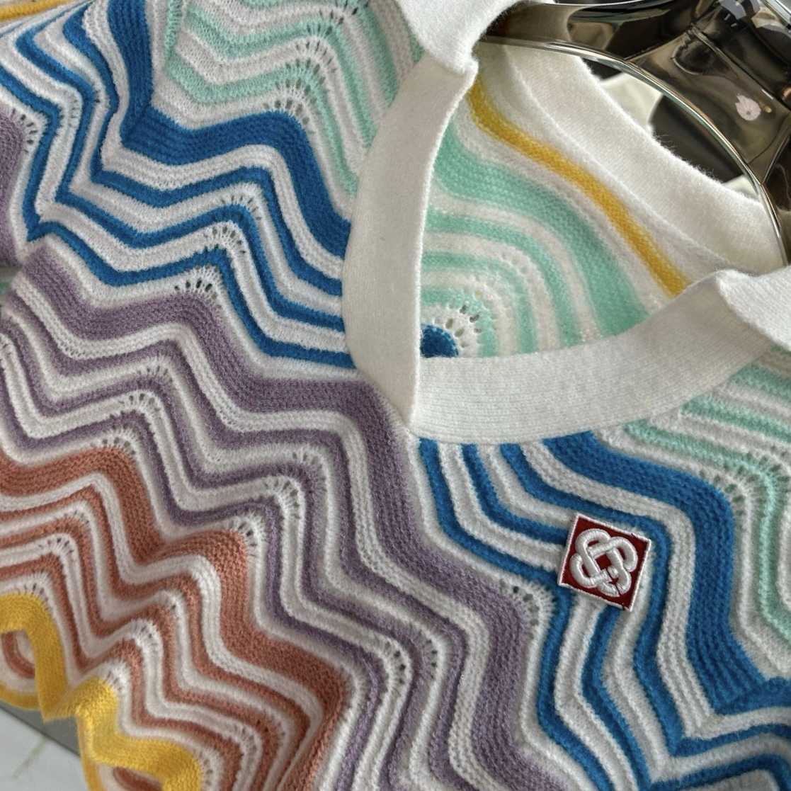 Casablanca Gradient Wave Crochet Top And Short Skirt - DesignerGu