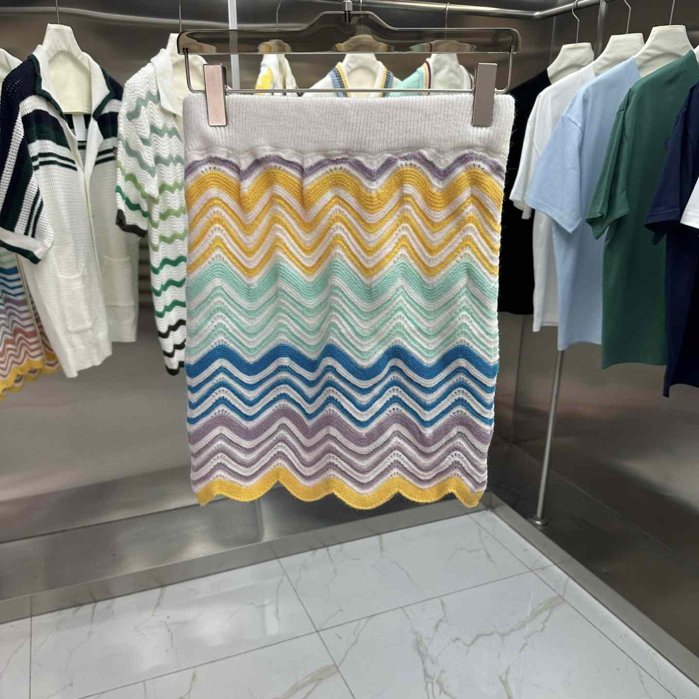 Casablanca Gradient Wave Crochet Top And Short Skirt - DesignerGu