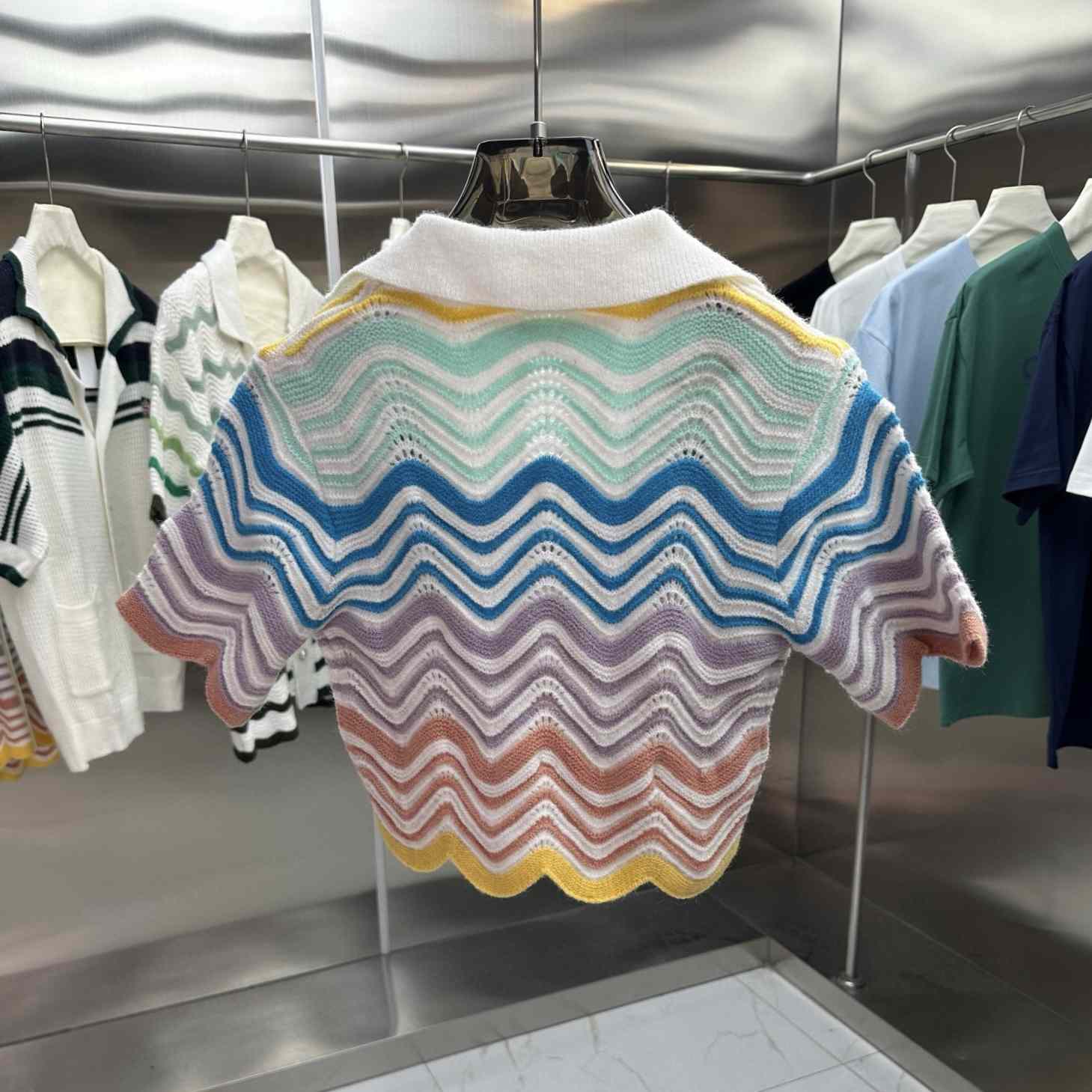 Casablanca Gradient Wave Crochet Top And Short Skirt - DesignerGu