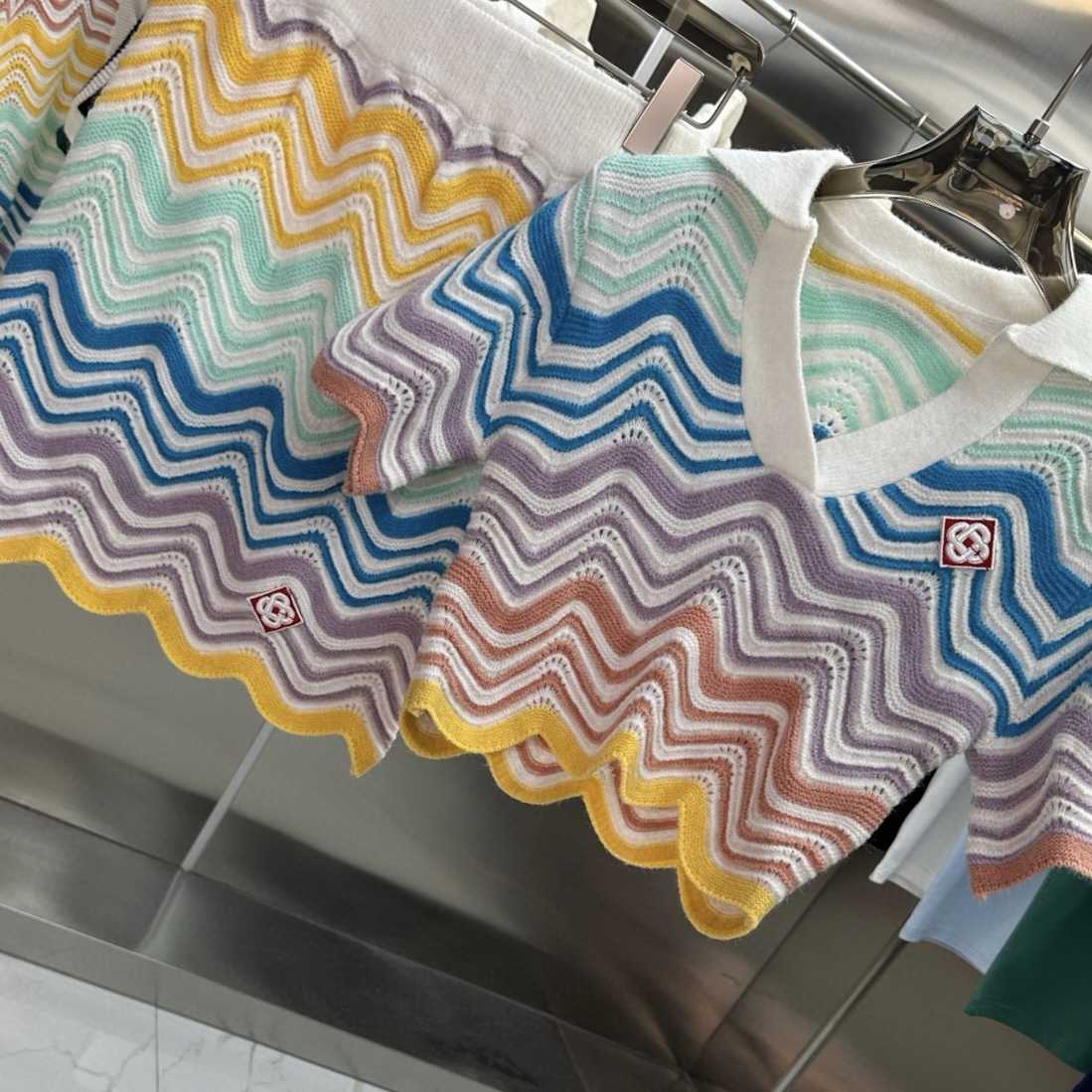 Casablanca Gradient Wave Crochet Top And Short Skirt - DesignerGu