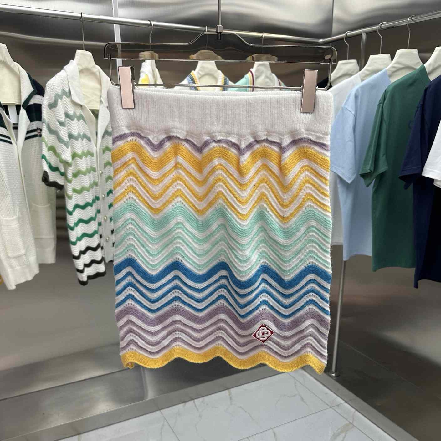 Casablanca Gradient Wave Crochet Top And Short Skirt - DesignerGu