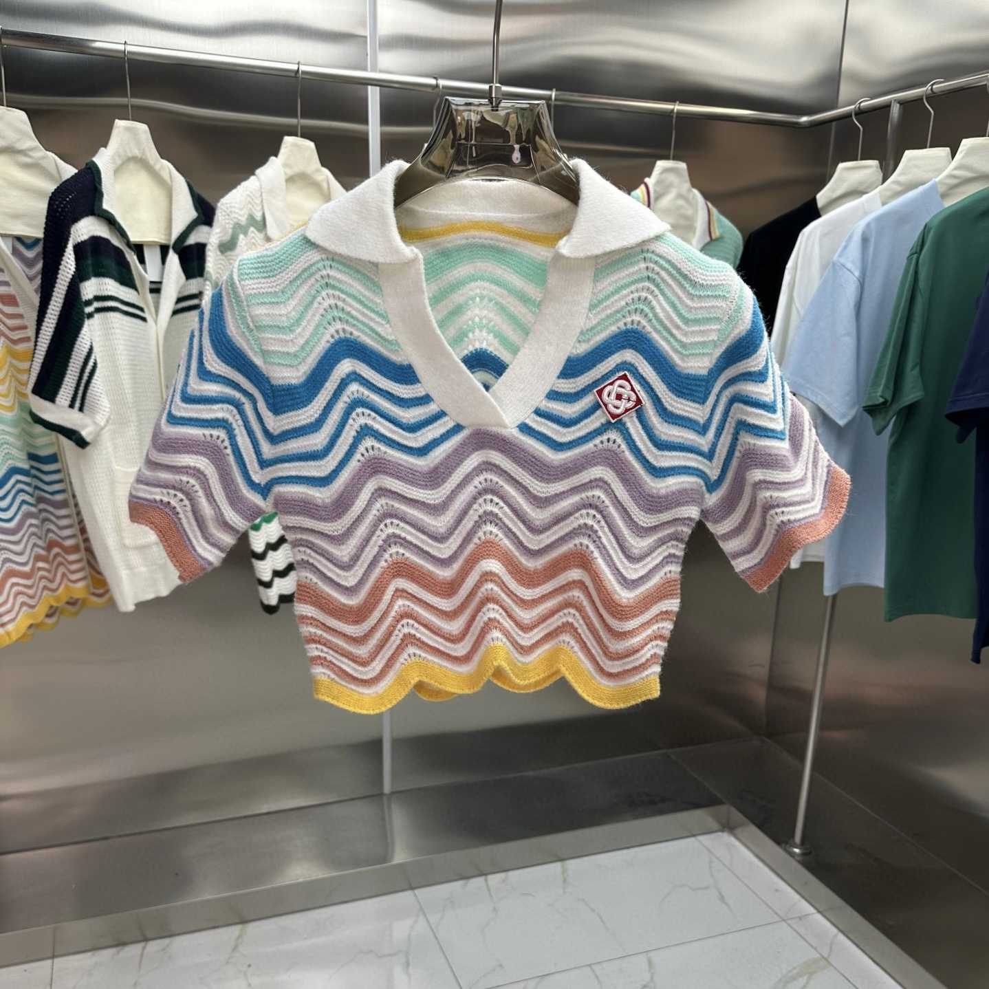 Casablanca Gradient Wave Crochet Top And Short Skirt - DesignerGu