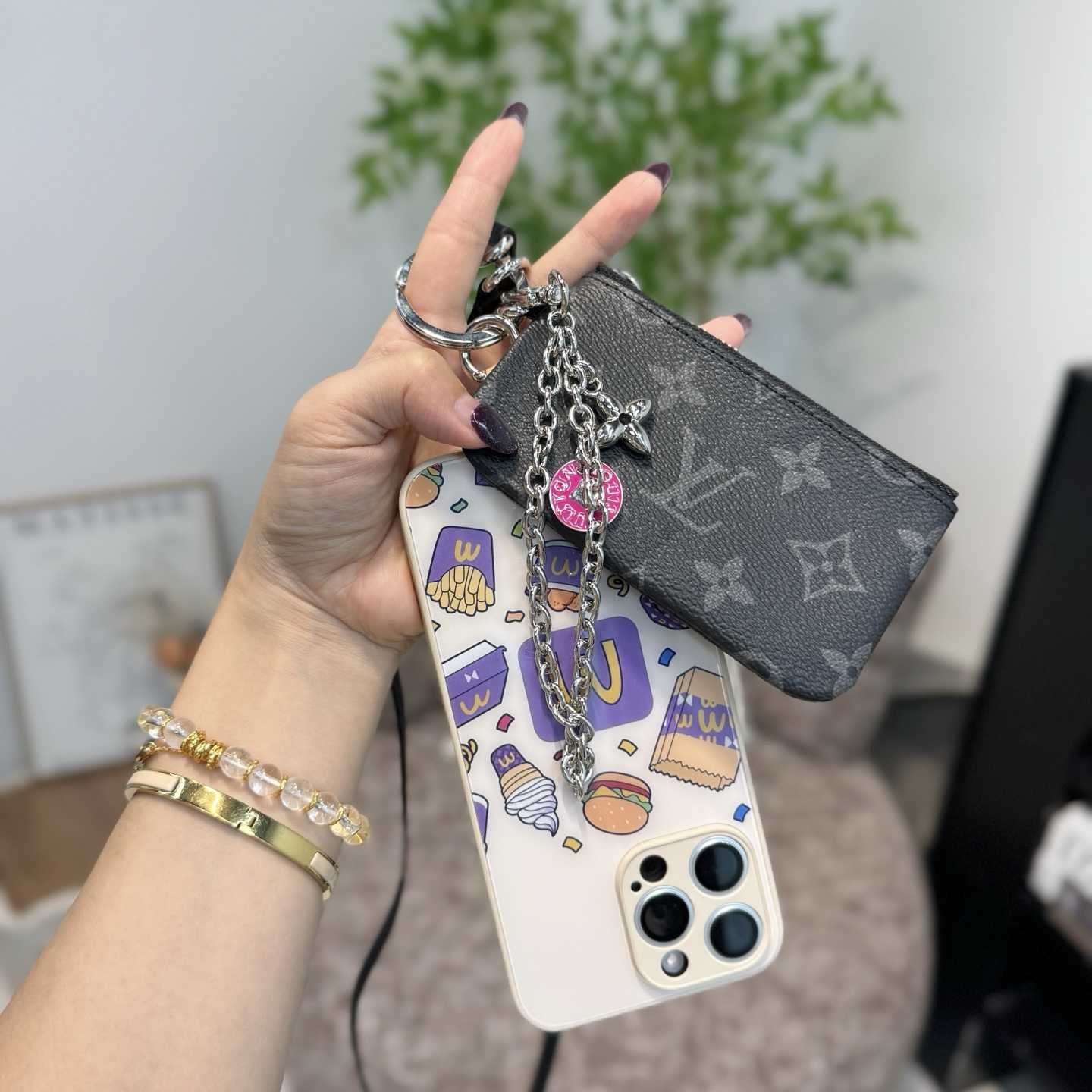 Louis Vuitton Monogram Phone Holder   - DesignerGu