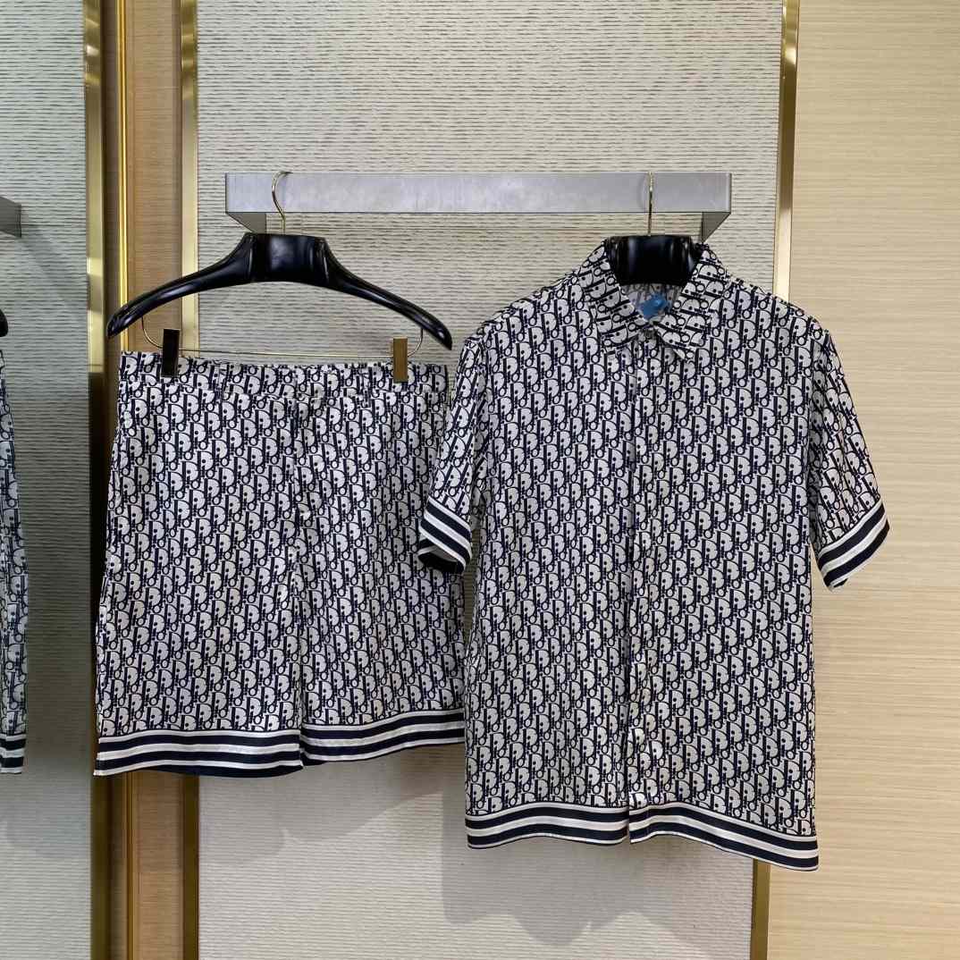 Dior Dior Oblique Short-Sleeved Shirt And Short - DesignerGu