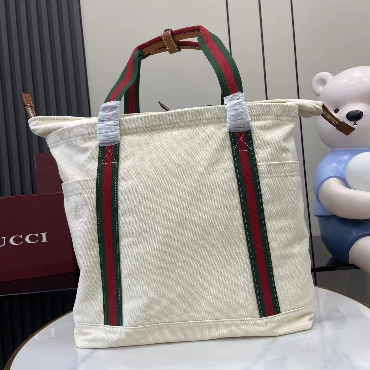 Gucci Printed Canvas Large Tote Bag - DesignerGu