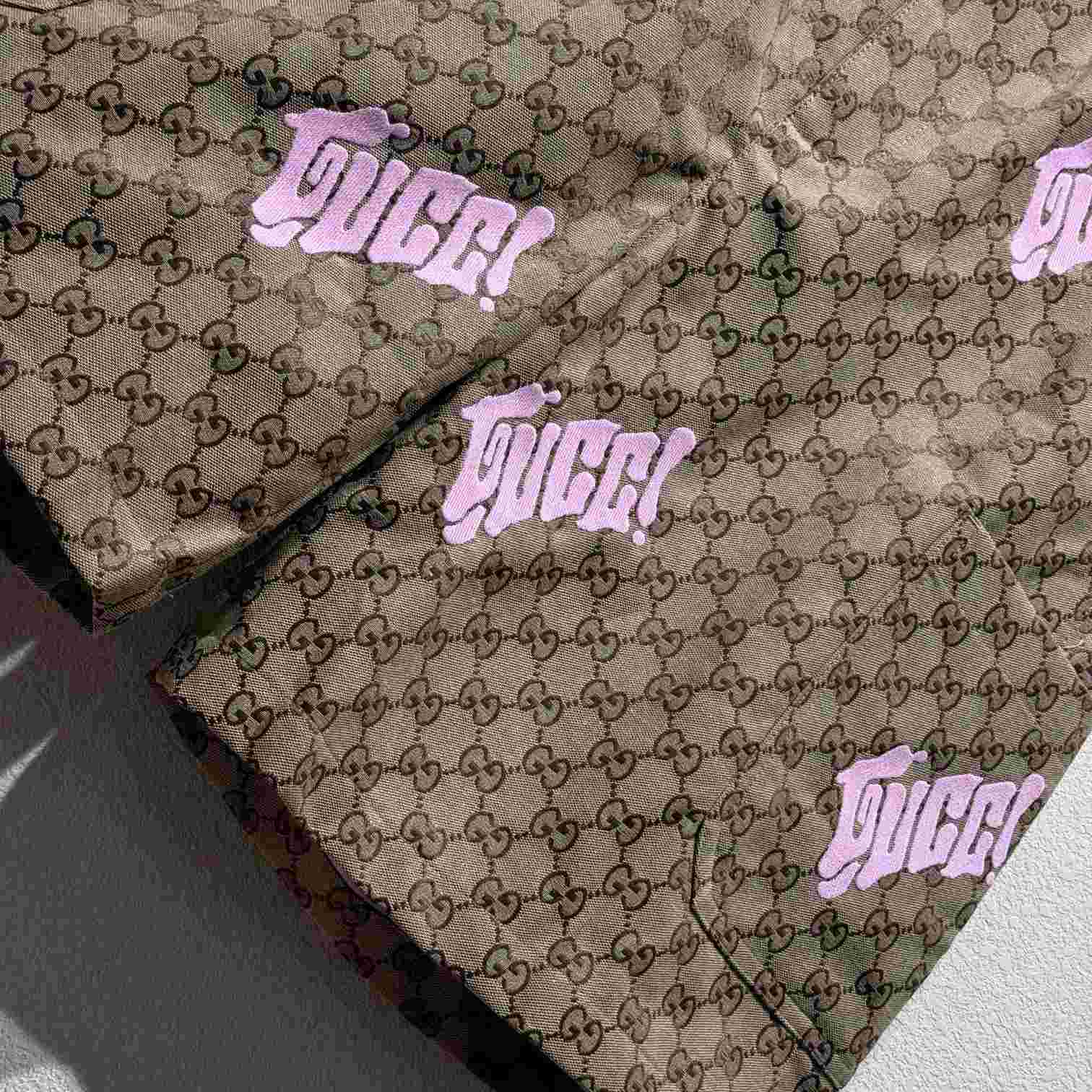 Gucci Embroidered Canvas Linen Blend Shorts - DesignerGu