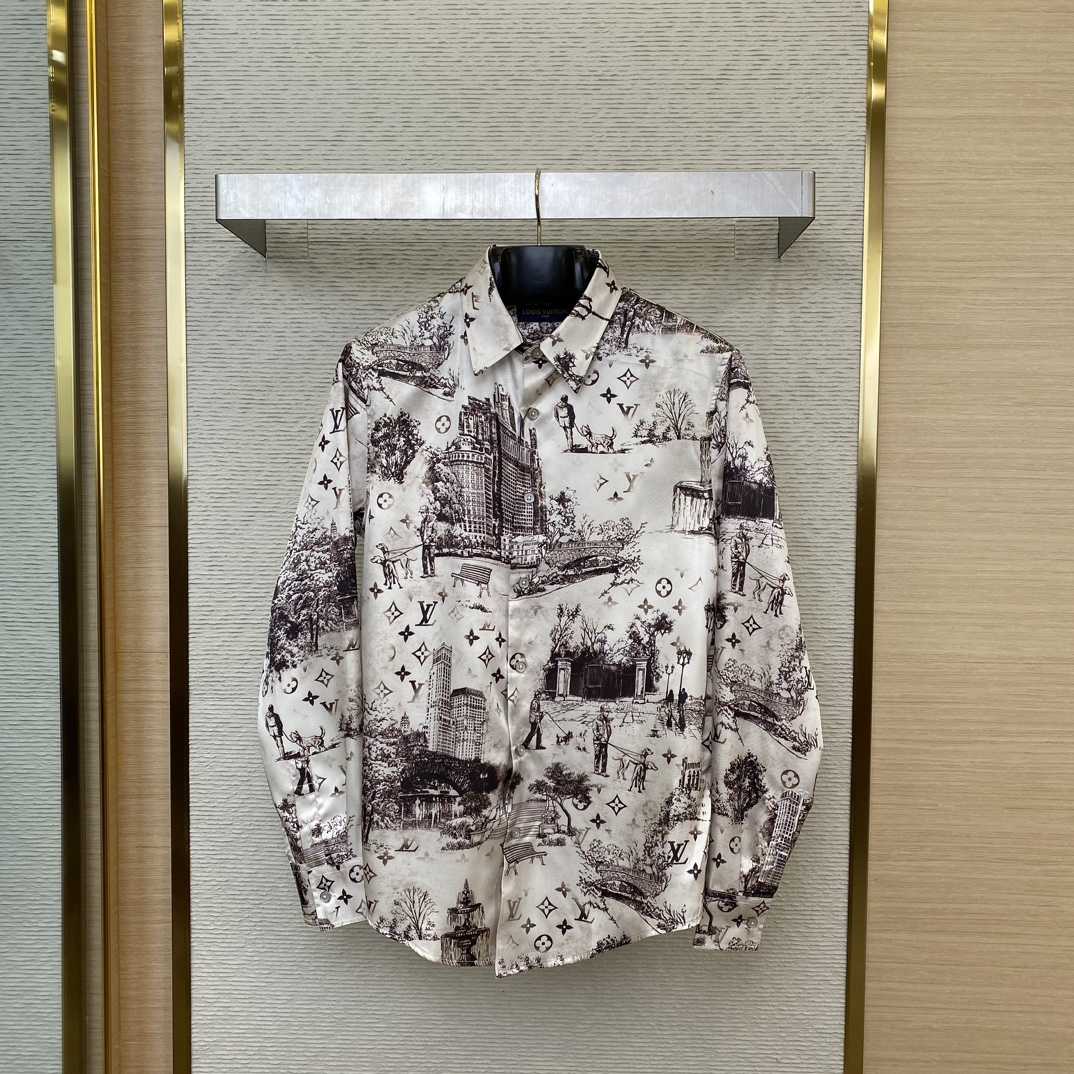 Louis Vuitton Long-Sleeved Silk Shirt    1AGJN4 - DesignerGu
