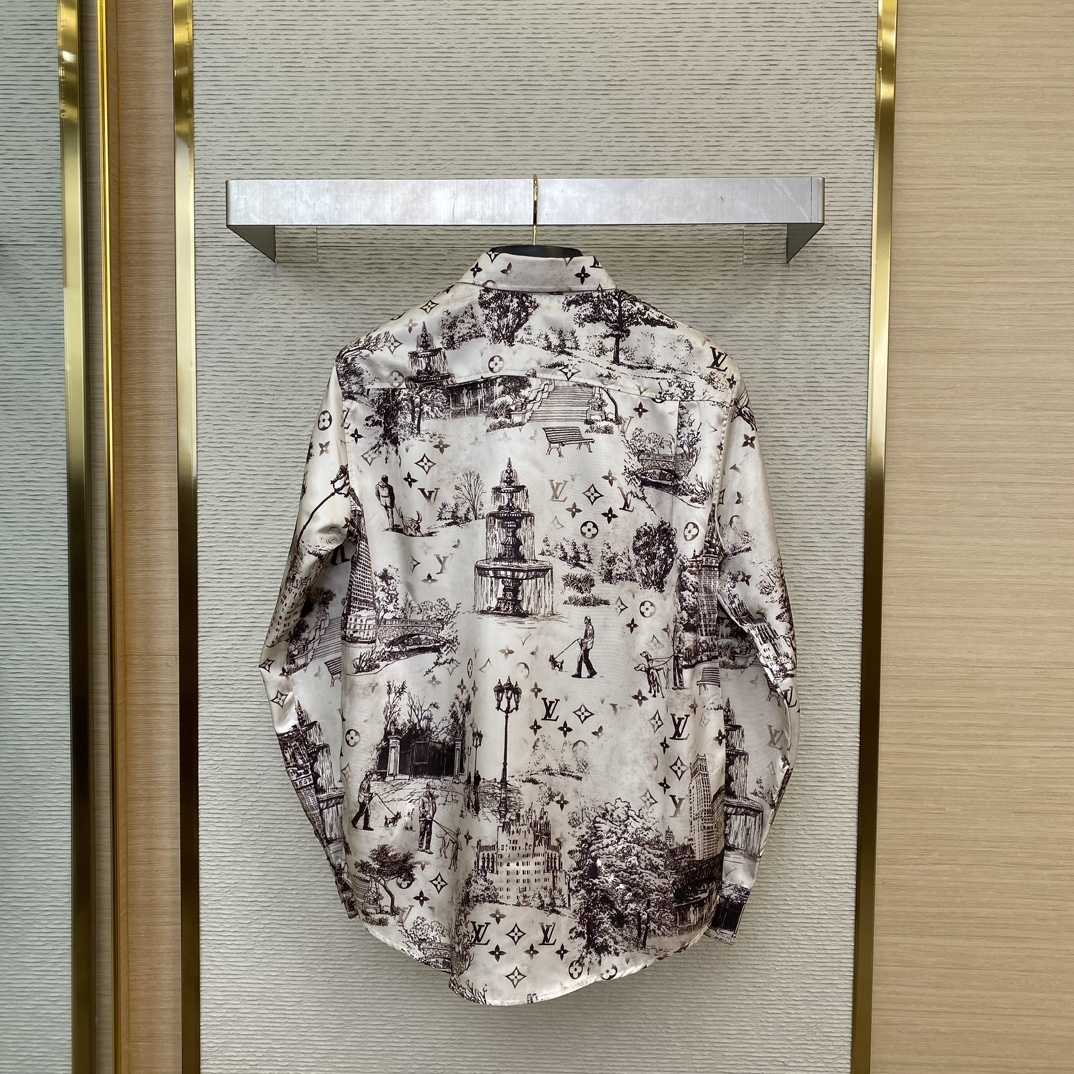 Louis Vuitton Long-Sleeved Silk Shirt    1AGJN4 - DesignerGu